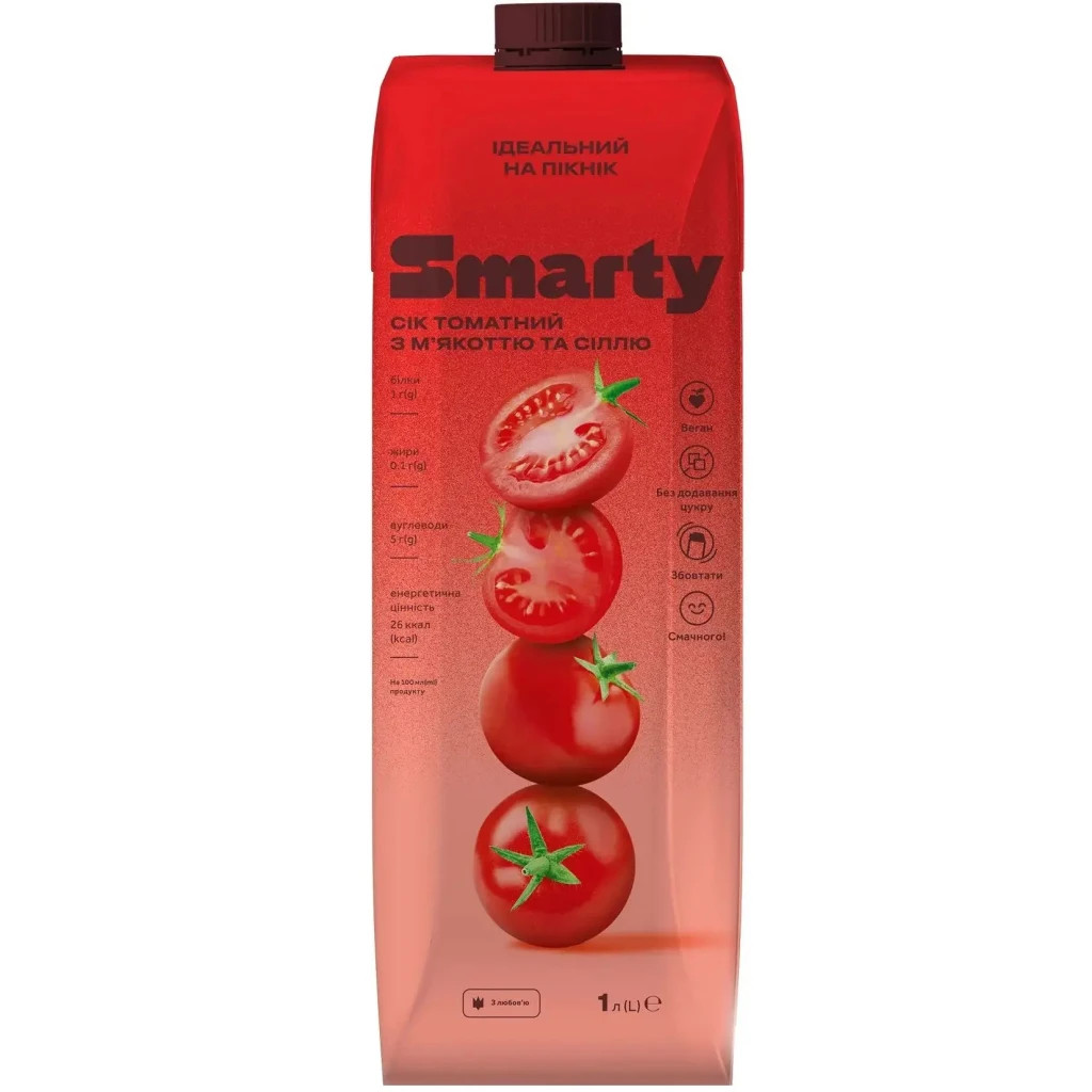Сік Smarty Томатний 1 л (2612010) - зображення 1