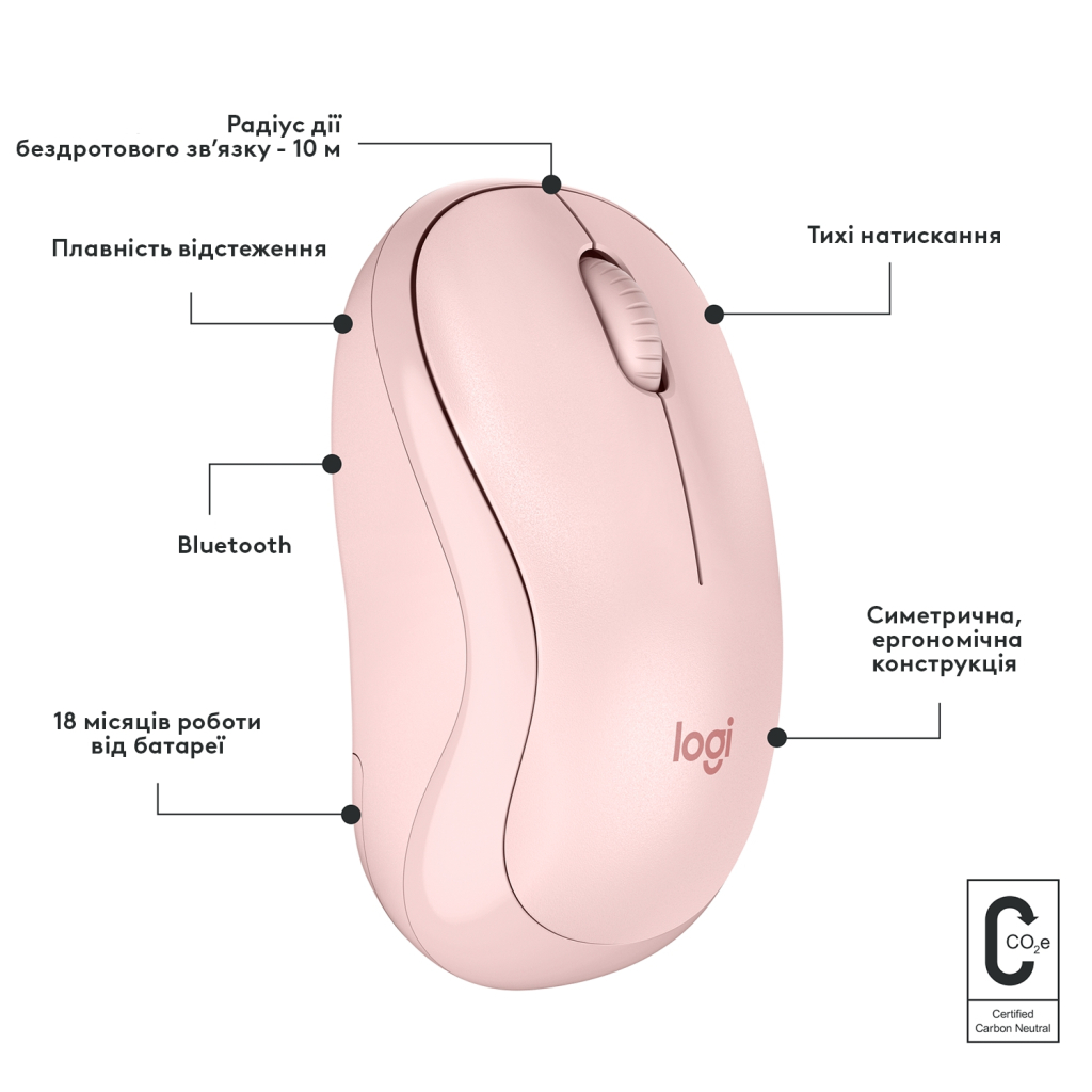 Мишка Logitech M240 Silent Bluetooth Rose (910-007121) - зображення 8