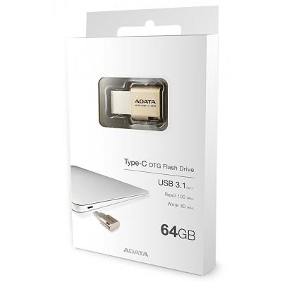 USB флеш накопичувач ADATA 64GB UC350 Gold USB 3.1/Type-C (AUC350-64G-CGD) - зображення 5