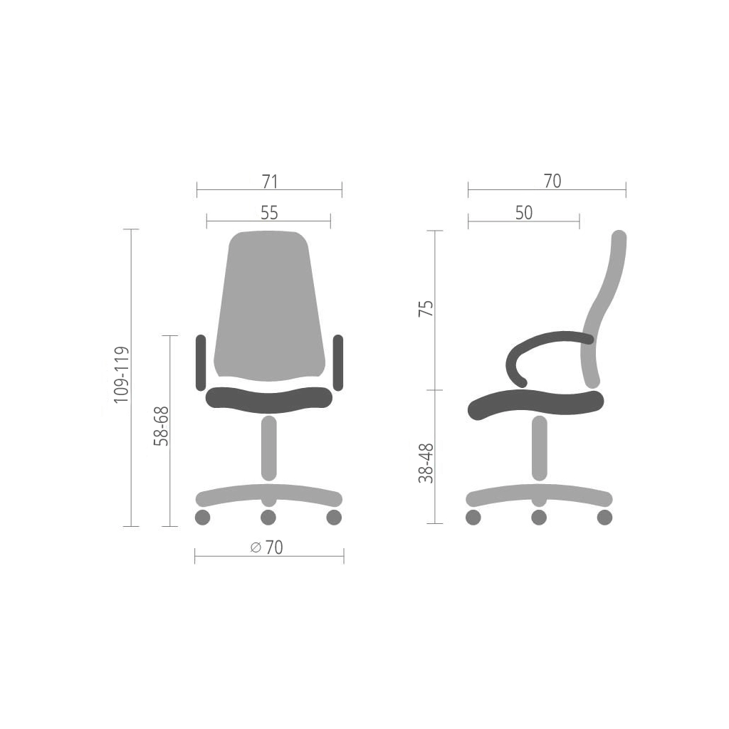 Офісне крісло Аклас Атлант MP Чорне (10024326) - зображення 6