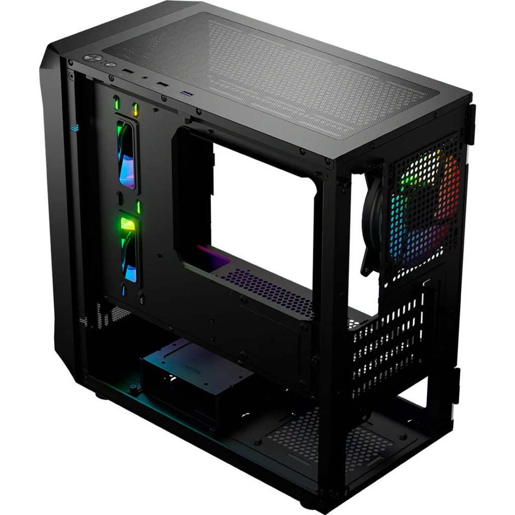 Корпус Logic concept PORTOS MESH+GLASS ARGB fans 3x120mm BLACK (AM-PORTOS-10-0000000-0002) - зображення 9