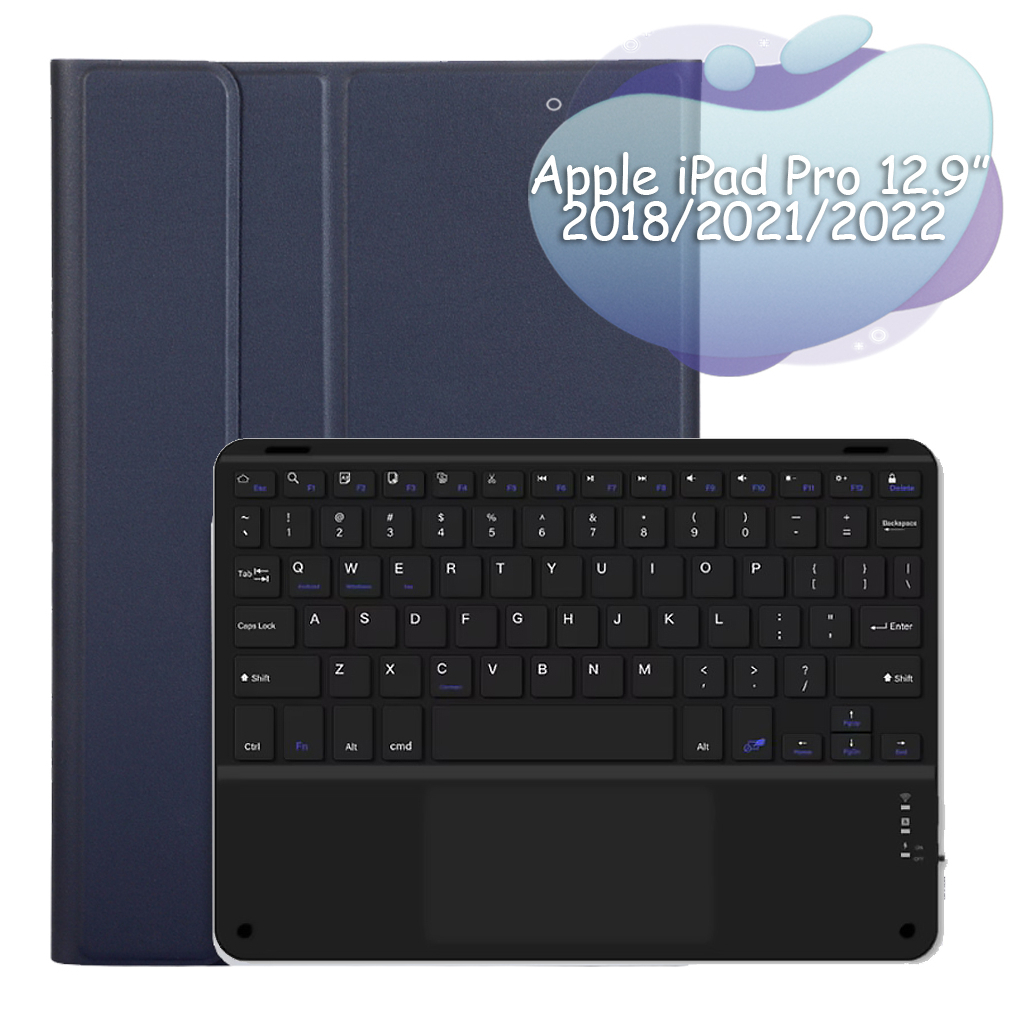 Чохол до планшета BeCover Keyboard+TouchPad Apple iPad Pro 12.9 2018/2021/2022 Deep Blue (712382) - зображення 1