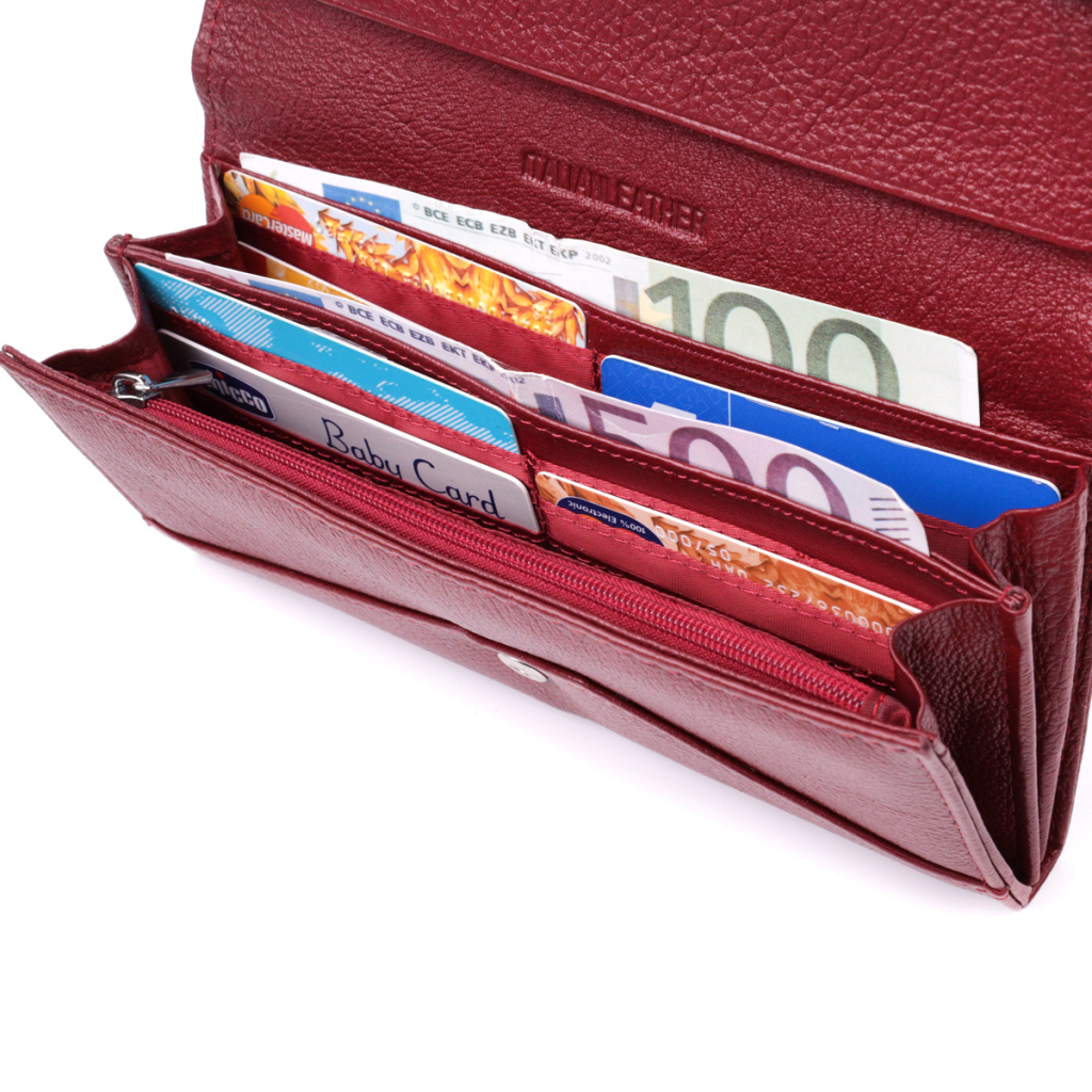 Гаманець ST Leather З натуральної шкіри Бордовий (22547) - зображення 6