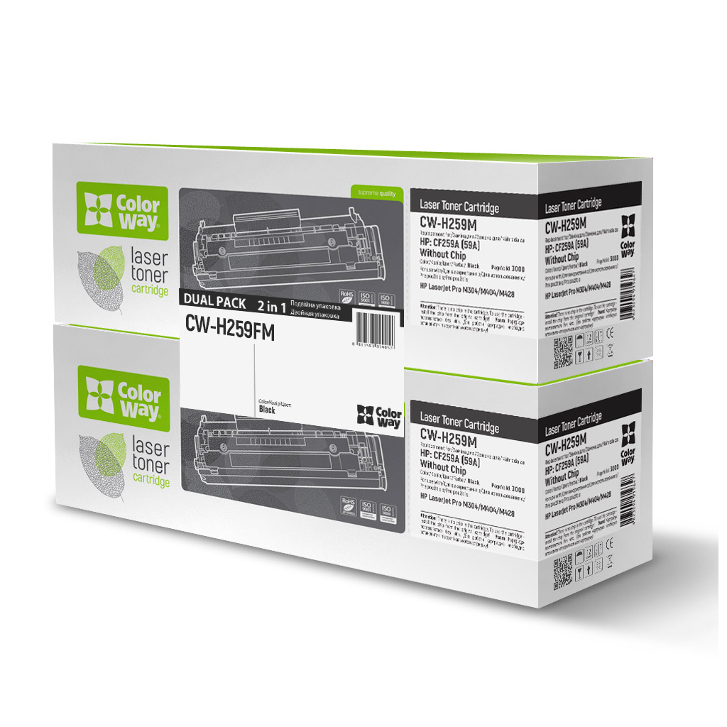 Картридж ColorWay HP CF259A M304/404/MFP428 без чипа DUAL PACK (CW-H259FM) - зображення 1