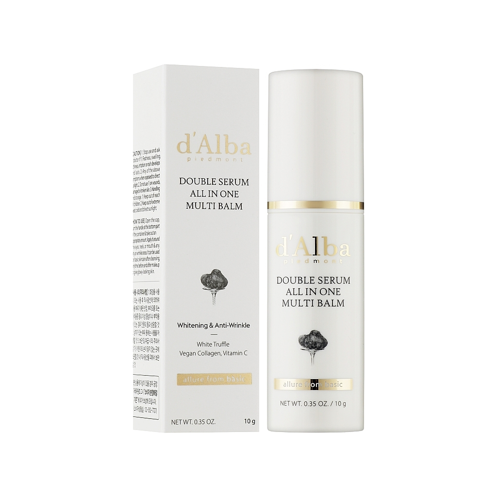 Крем для обличчя D'Alba Double Serum All In One Multi Balm Мультифункціональний антивіковий стік 10 г (8809782555355) - зображення 1