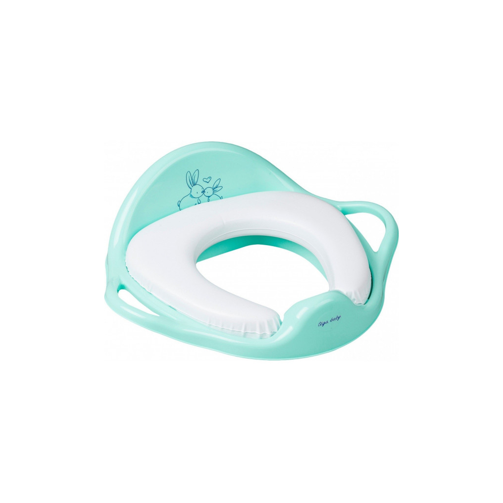 Накладка на унітаз Tega Baby Rabbits м'яка Бірюзова (Tega KR-020 turquoise) - зображення 1