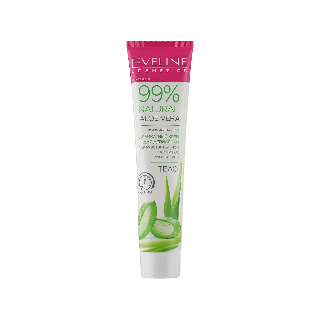 Крем для депіляції Eveline Cosmetics Natural Aloe Vera для чутл. шкіри ніг, рук і бікіні 125 мл (5903416026822) - изображение 1