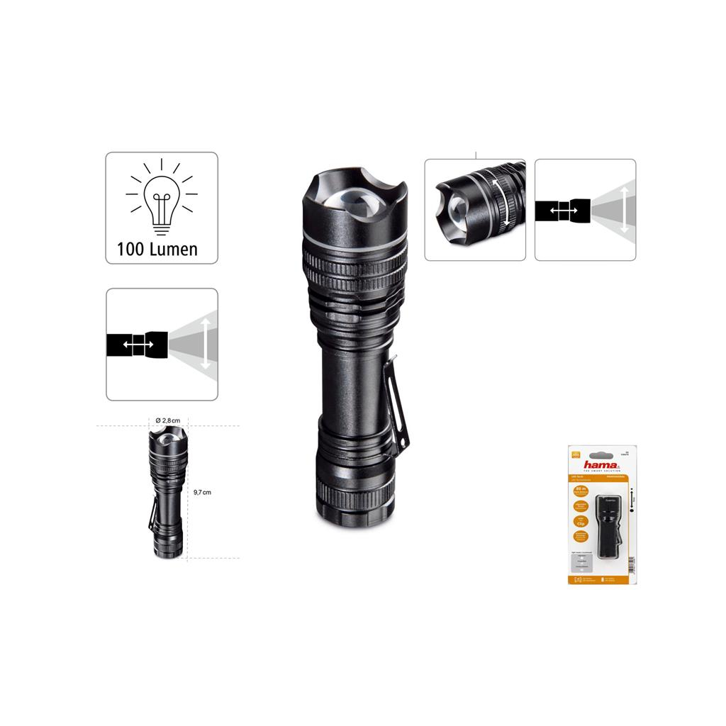 Ліхтар Hama PRO 1 LED L100 Black (00136670) - зображення 2