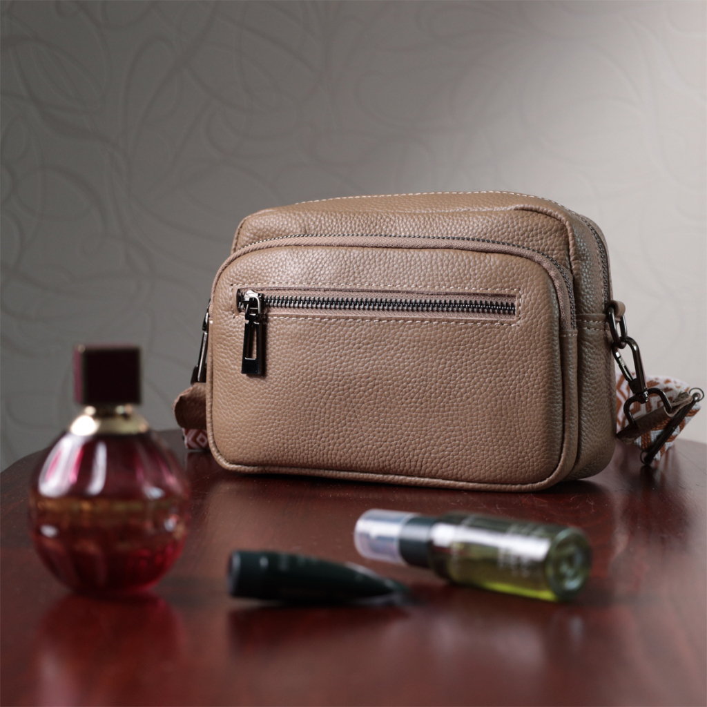 Сумка Vintage Жіноча з накладною кишенею з натуральної шкіри Бежева (22638) - зображення 11