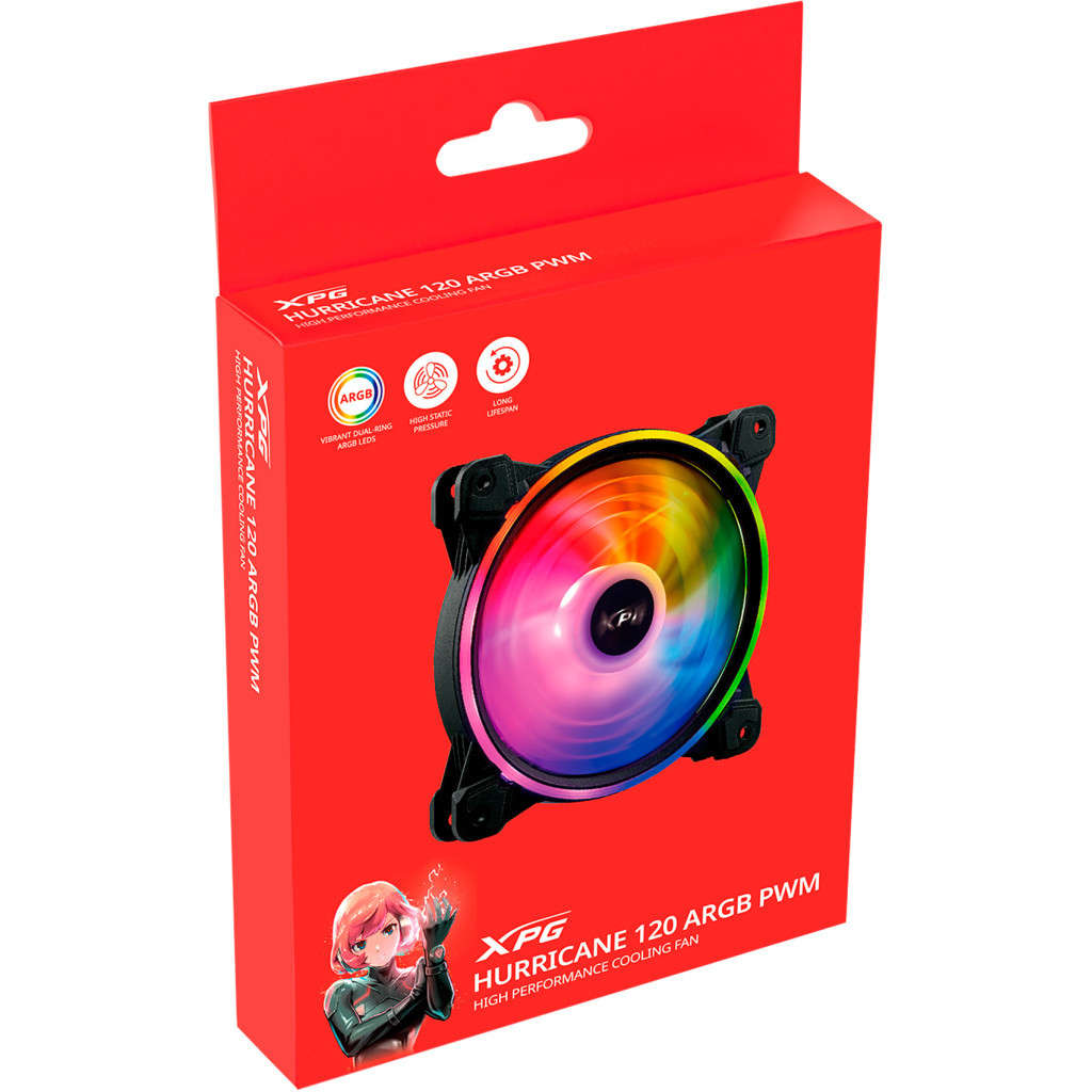 Кулер до корпусу ADATA HURRICANE120ARGBPWM-BKCWW - зображення 6