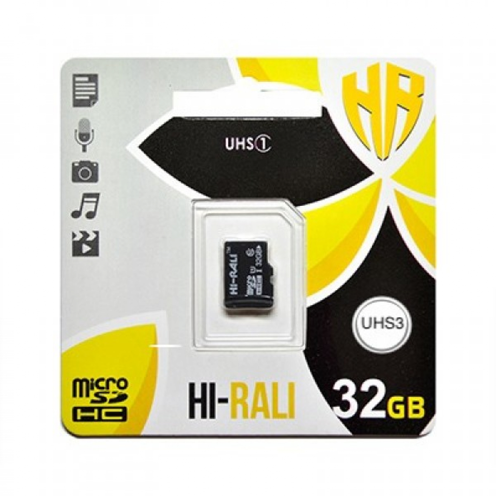 Карта пам'яті Hi-Rali 32GB microSDHC class 10 UHS-I U3 (HI-32GBSD10U3-00) - зображення 1