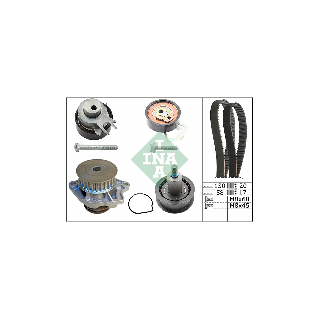 Комплект ременя ГРМ з помпой INA 530 0538 30 - зображення 1