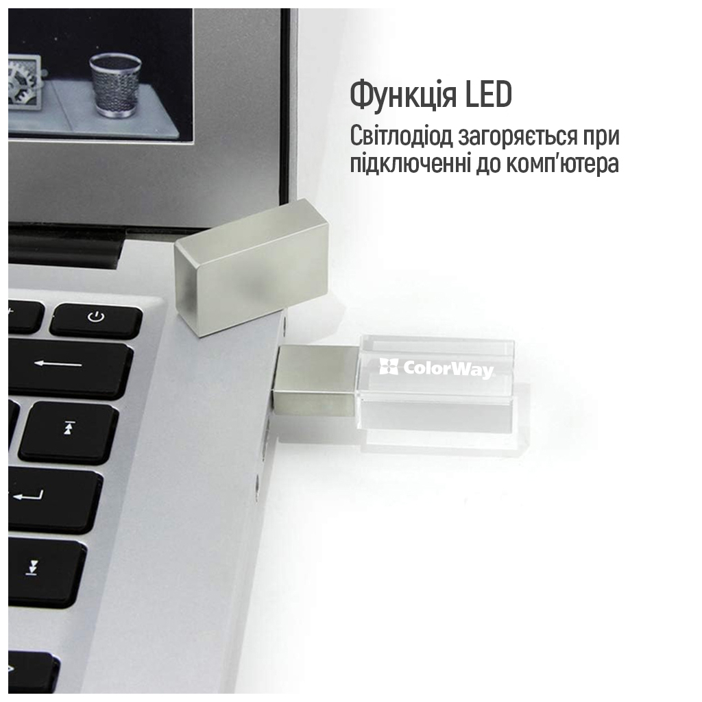 USB флеш накопичувач ColorWay 64GB ColorWay Crystal USB 3.0 (CW-USBCL64) - изображение 11