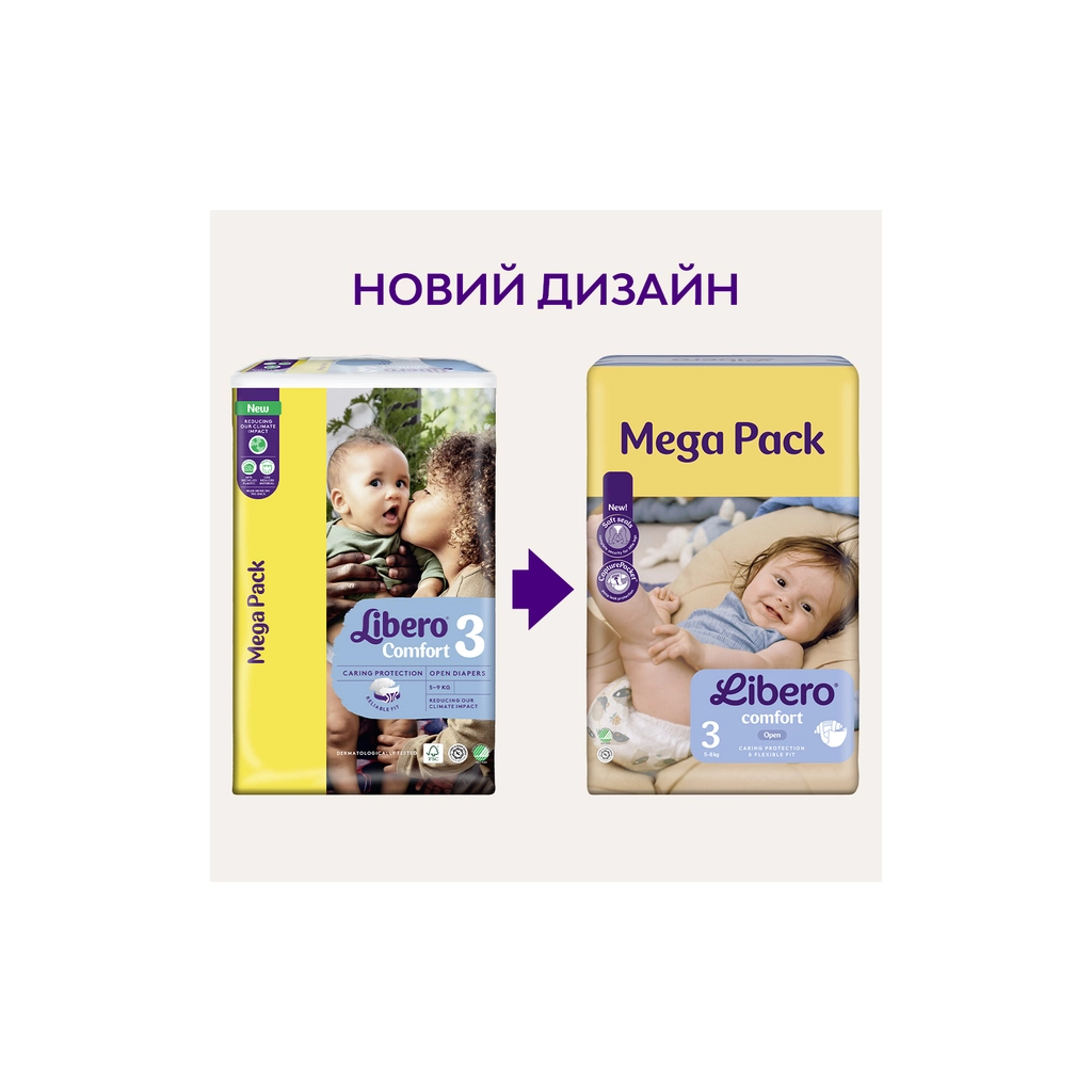 Підгузки Libero Comfort Розмір 3 (5-8 кг) 76 шт (7310361157422) - зображення 3