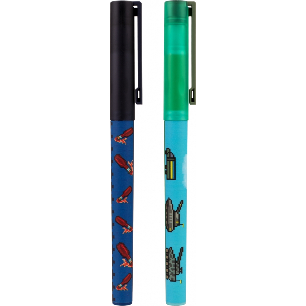 Ручка кулькова Yes 8bit UA Fire 0,7 мм синя (412116) - зображення 2