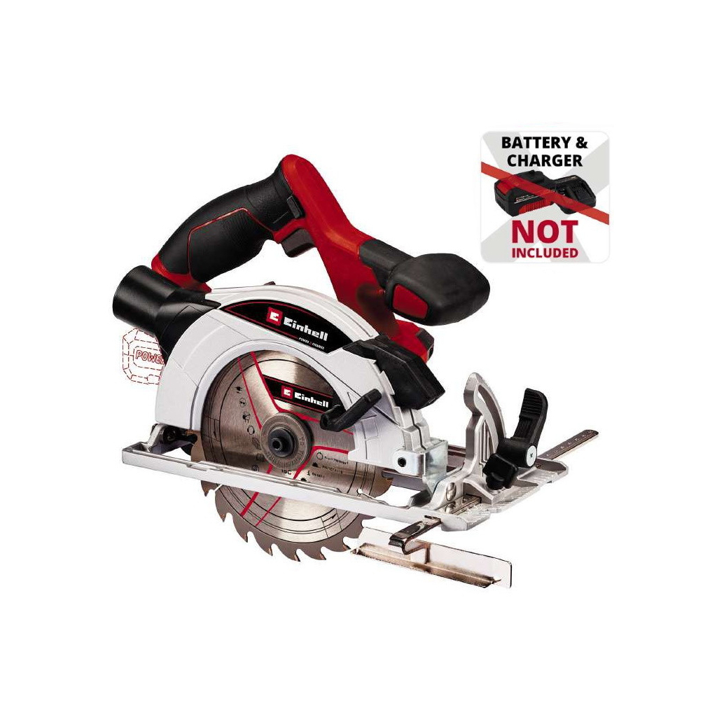 Дискова пила Einhell TE-CS 18/165-1LI - Solo PXC 18V, 165х20 мм, 2.6кг (без АКБ та ЗП) (4331207) - изображение 4