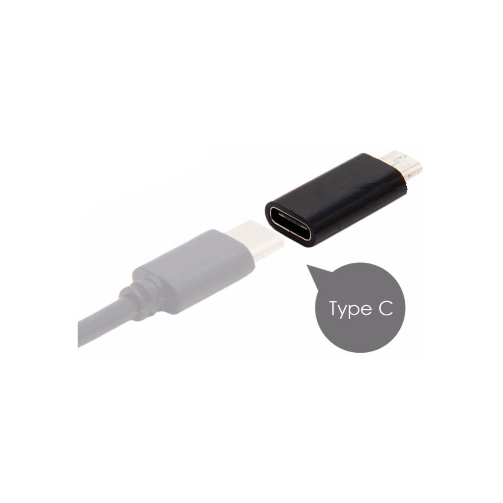Перехідник Lapara Micro USB Male to USB 3.1 Type-C Female black (LA-MaleMicroUSB-TypeC-Female black) - зображення 2