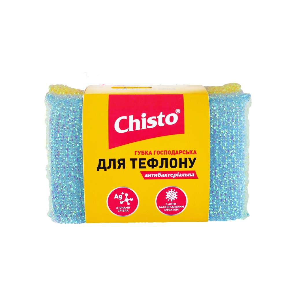 Губки кухонні Chisto Для тефлону Антибактеріальні 2 шт. (4823098413981) - зображення 1
