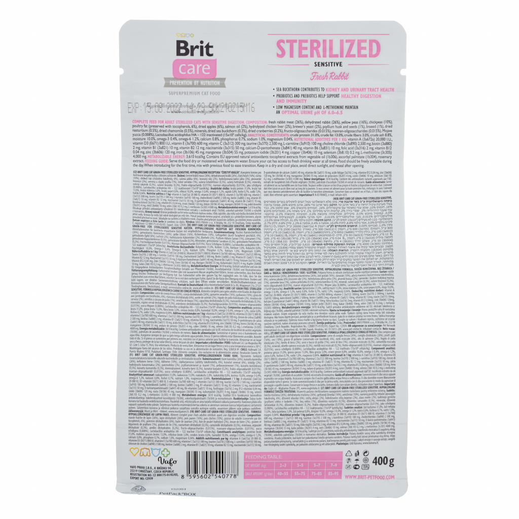 Сухий корм для кішок Brit Care Cat GF Sterilized Sensitive 400 г (8595602540778) - зображення 2