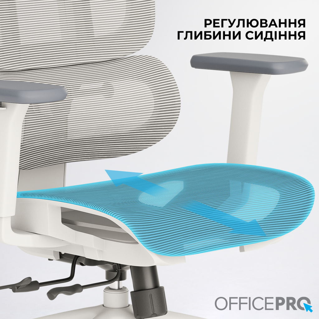 Офісне крісло OfficePro Skyline OC680-W-LG-LG (OC680-W-LG-LG) - зображення 11
