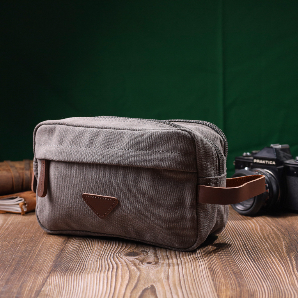 Сумка Vintage На два відділення з текстилю Сіра (22230) - зображення 8