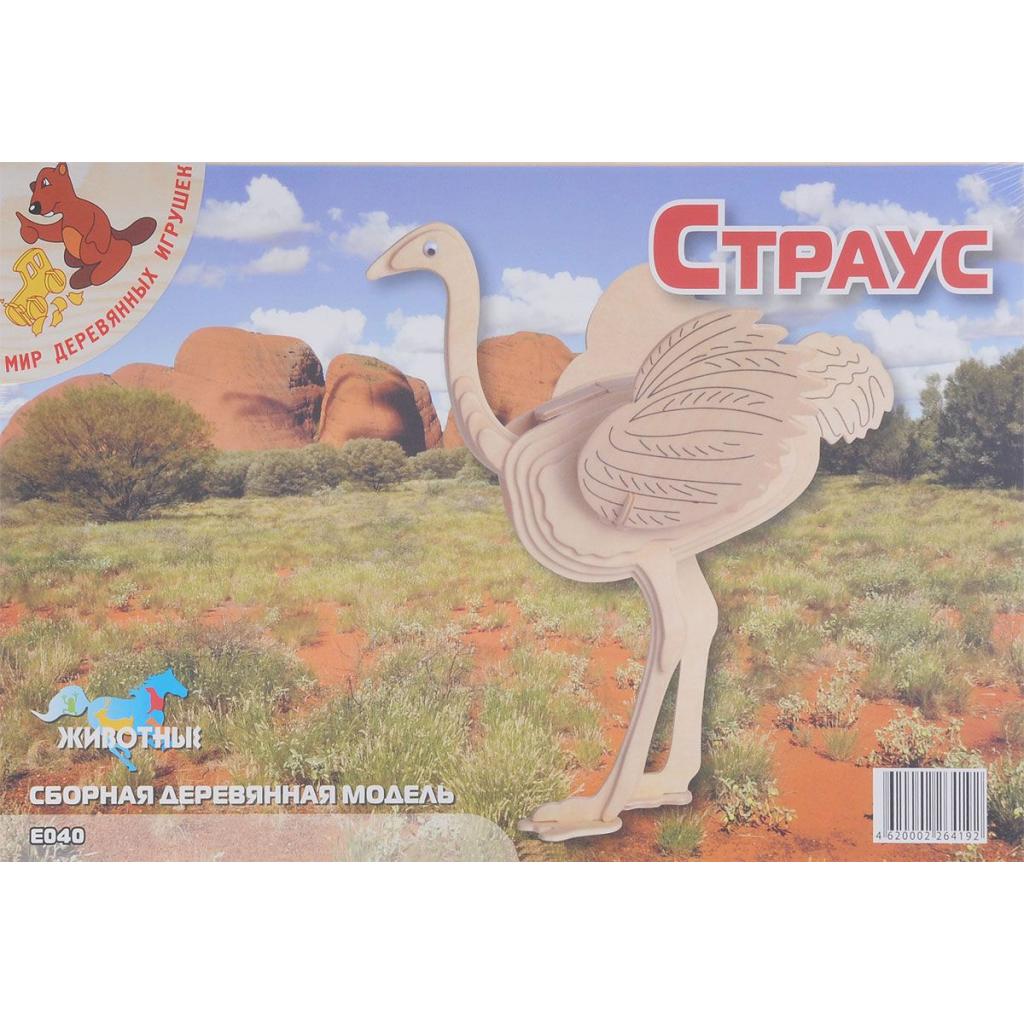 Збірна модель Мир деревянных игрушек Страус (Е040) - зображення 1