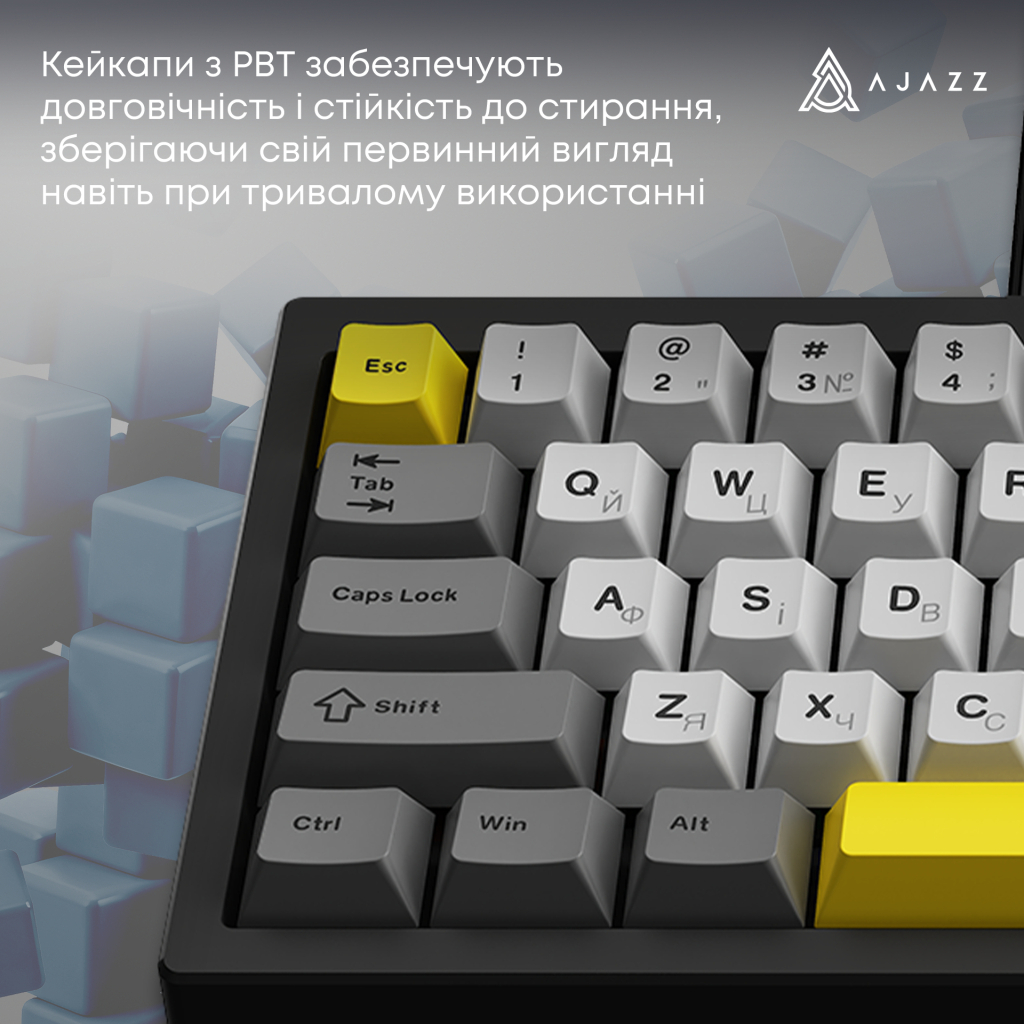 Клавіатура Ajazz AK650 Moon Yellow Switch USB UA Black/Grey/Yellow (AK650-MY-GWY) - изображение 10
