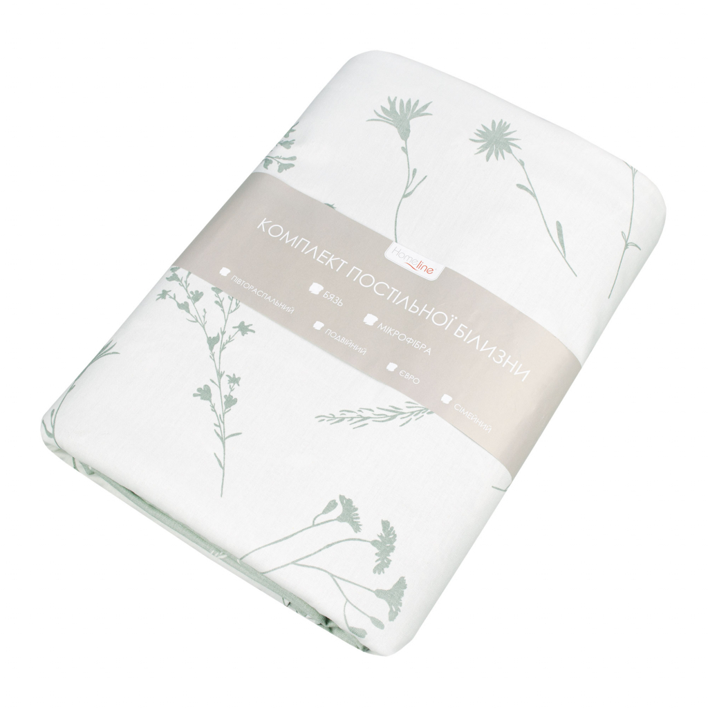 Постільна білизна Home Line Васильки сірі і білі бязь полуторний (162854) - зображення 1