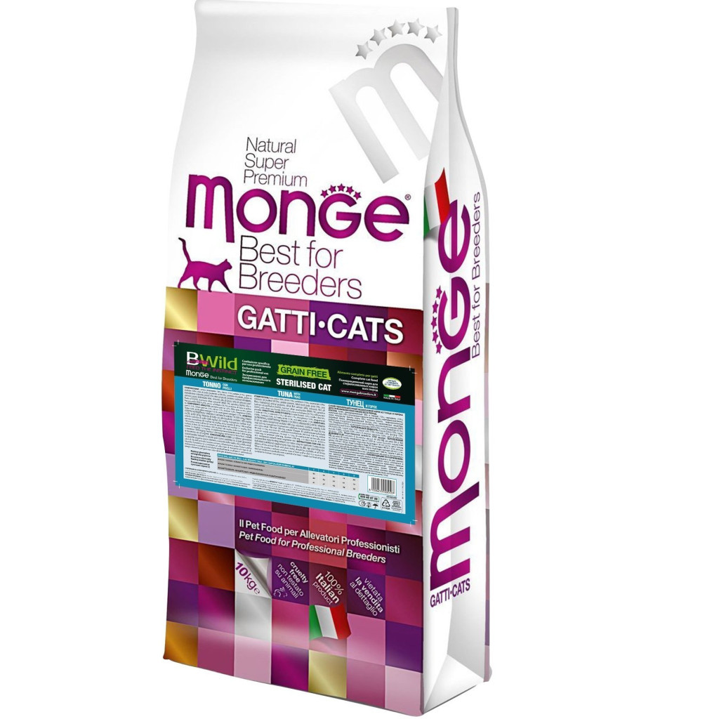 Сухий корм для кішок Monge Cat Bwild Grain Free Sterilised Тунець 10 кг (8009470005197) - зображення 1