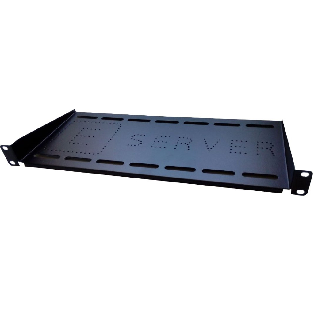 Полка Eserver 19" 1U глиб. 300мм, колір чорний (PK-1U-300-B) - изображение 1