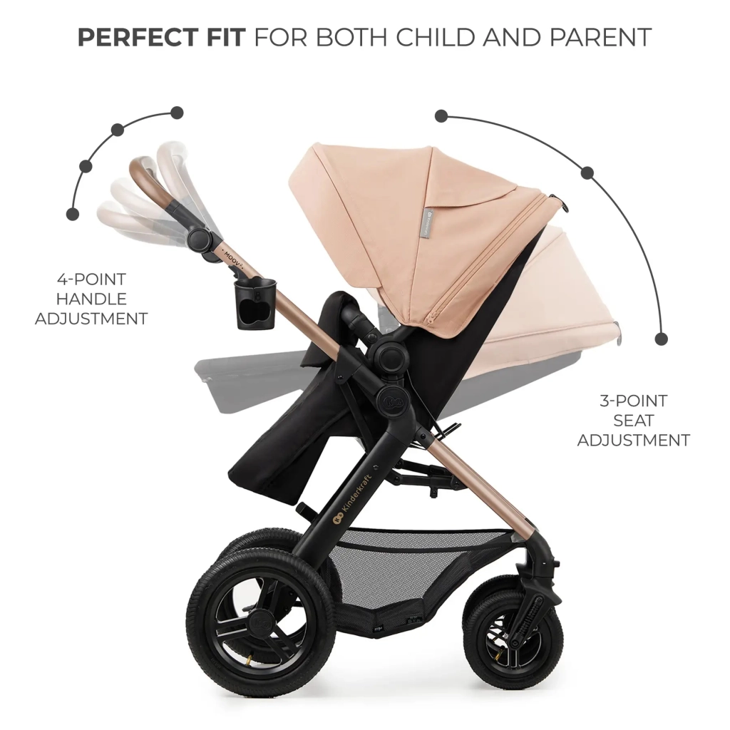 Коляска Kinderkraft 3 в 1 Moov 2 Air Sand Beige (KSMOOV02BEG0000) (5902533925773) - зображення 9