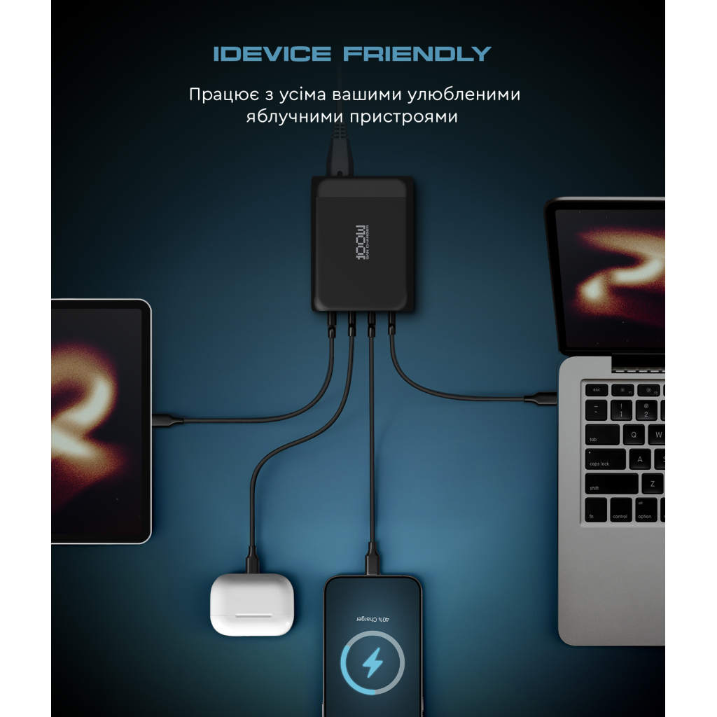 Зарядний пристрій Armorstandart ARP-131 Resolute Power USB-C 100W GaN Black (ARM70024) - изображение 10