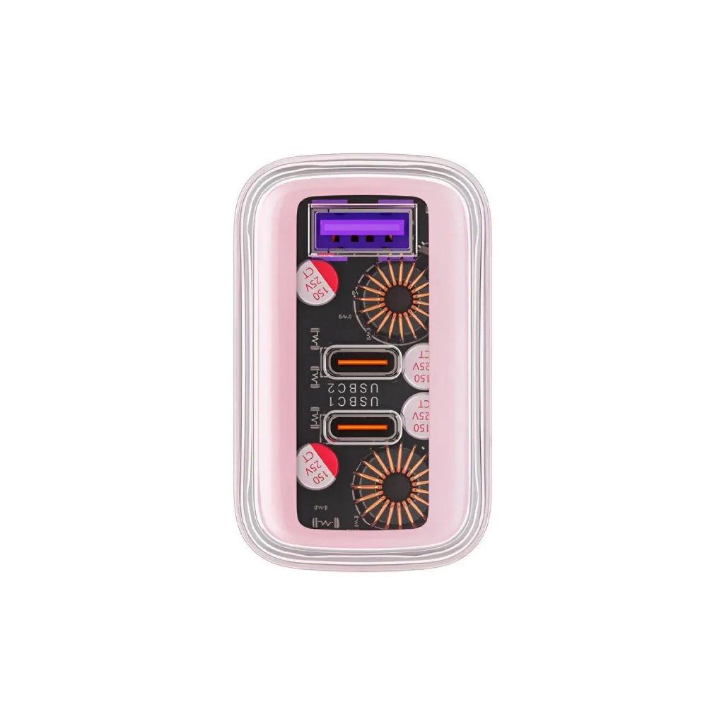 Зарядний пристрій Acefast 3xUSB 65W (2xUSB-C+USB-A) Gan A45 Fast Charger Cherry blossom (6974316282082) - зображення 4
