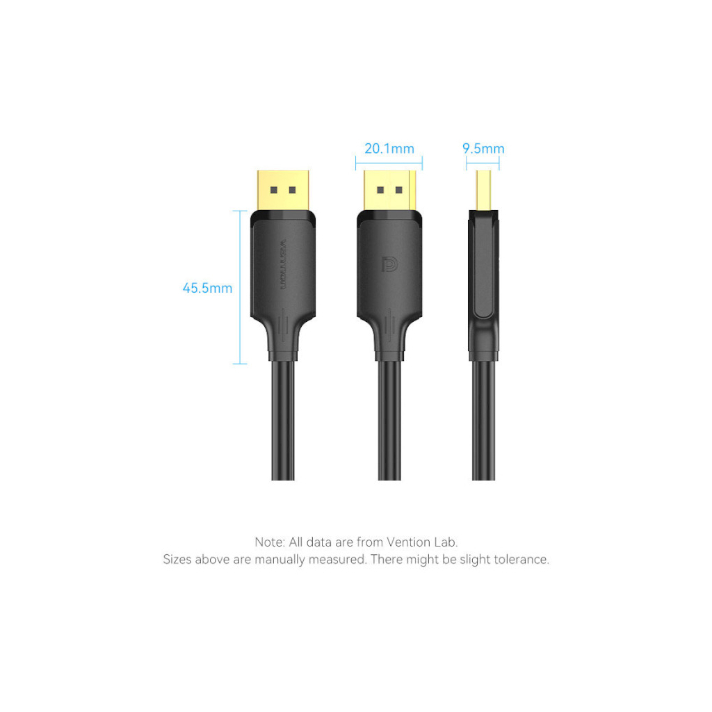 Кабель мультимедійний DisplayPort to DisplayPort 5.0m V1.2 4K 60Hz 3D Dolby 7.1 Vention (HAKBJ) - изображение 12