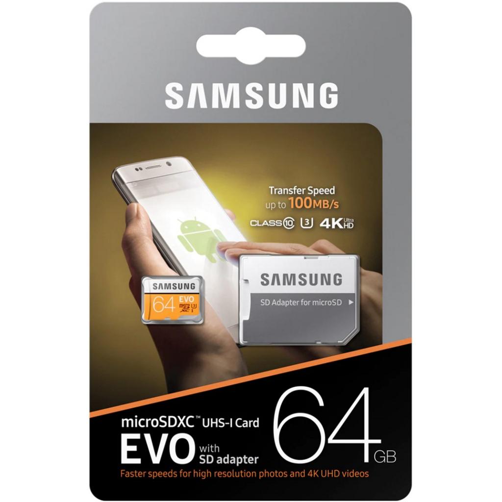 Карта пам'яті Samsung 64GB microSD class 10 UHS-I U3 Evo (MB-MP64GA/APC) - зображення 6
