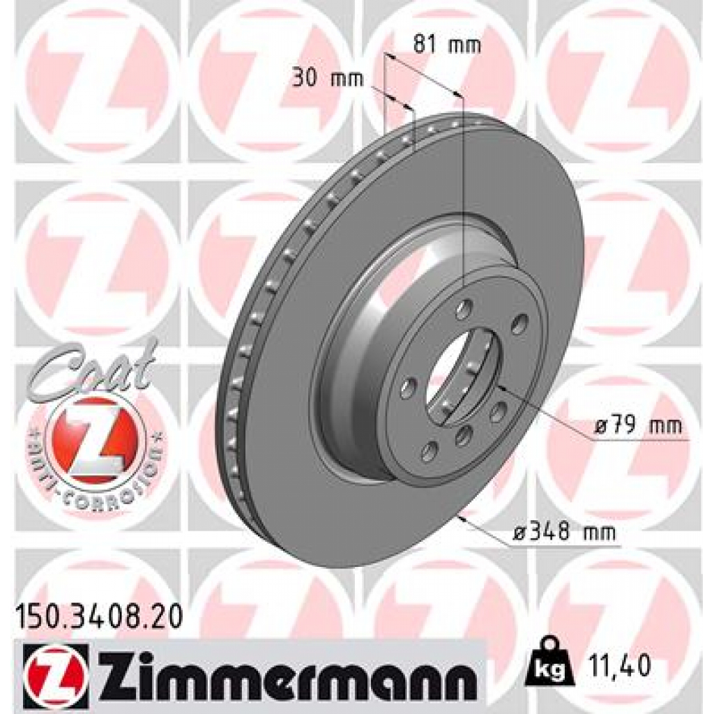 Гальмівний диск ZIMMERMANN 150.3408.20 - зображення 1