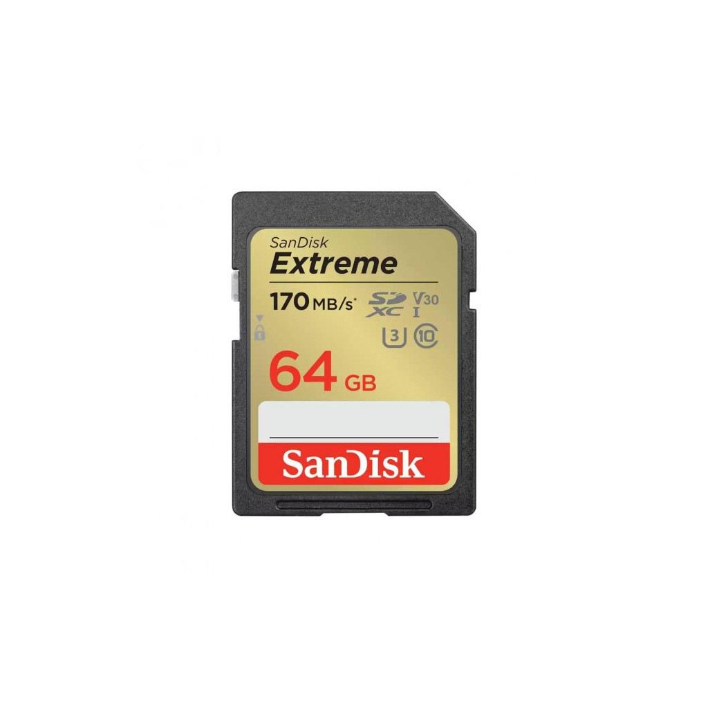 Карта пам'яті SanDisk 64GB SD class 10 UHS-I U3 V30 Extreme (SDSDXV2-064G-GNCIN) - зображення 1