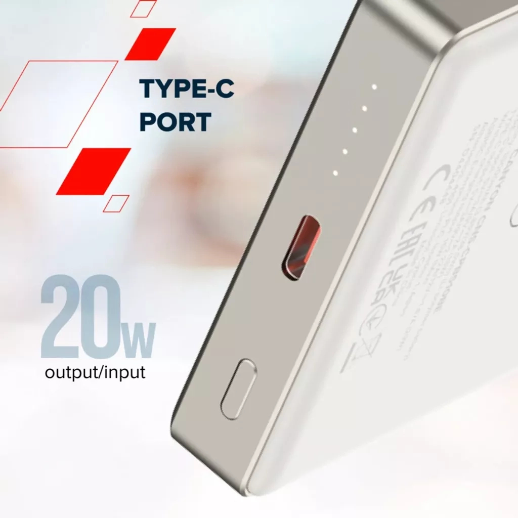 Батарея універсальна Canyon 10000mAh OnPower 510 slim Magsafe PD/20W Beige (CNS-CPB510BE) - зображення 8