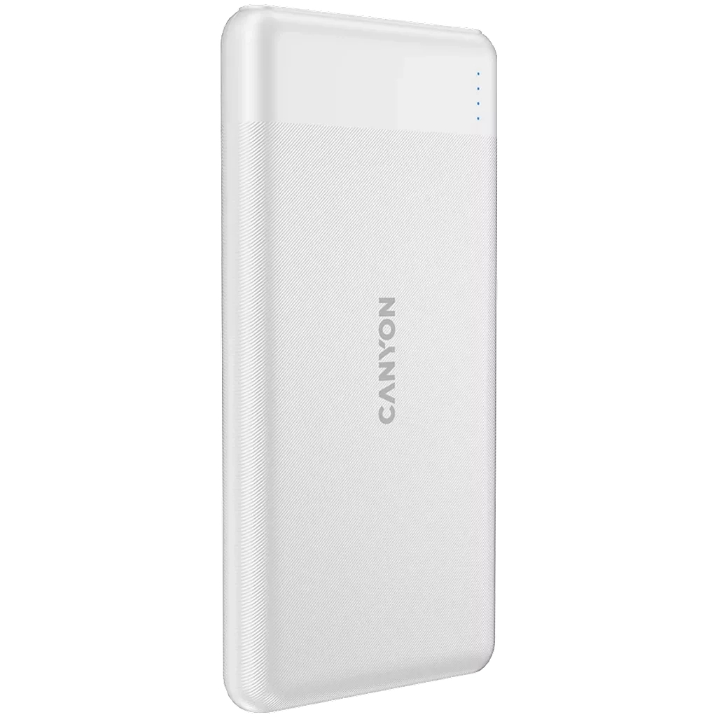 Батарея універсальна Canyon PB-109 10000 mAh PD/18W QC/3.0/20W White (CNE-CPB1009W) - зображення 2