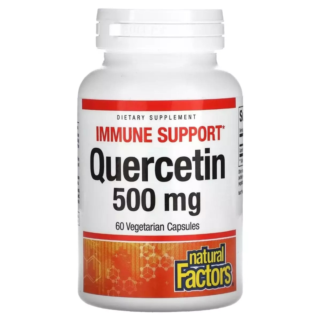 Вітамінно-мінеральний комплекс Natural Factors Кверцетин, 500 мг, Quercetin, 60 вегетаріанських капсул (NFS01390) - зображення 1