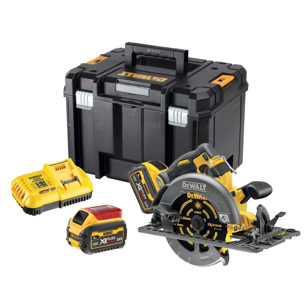 Дискова пила DeWALT 54В XR FLEXVOLT Li-lon диск 190х30 мм, 2x2Ah, 3.7 кг, кейс TSTAK (DCS579T2) - изображение 2