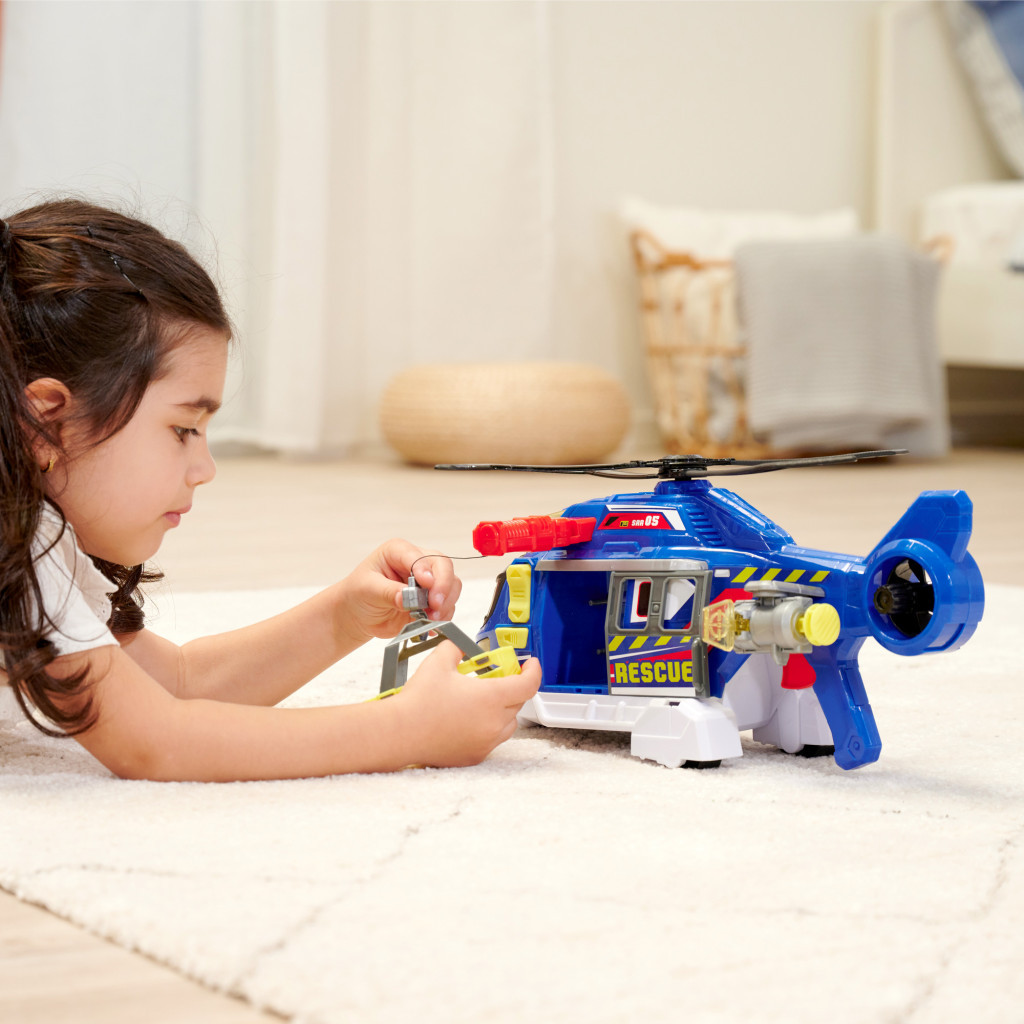 Спецтехніка Dickie Toys Функціональний вертоліт Служба порятунку з лебідкою зі звуком та світловими ефектами 36 см (3307002) - зображення 9