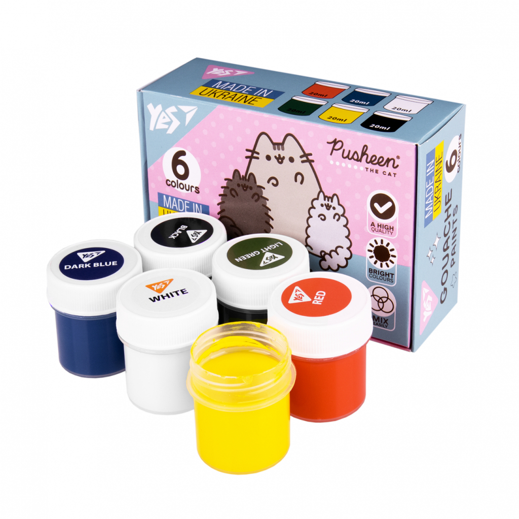 Гуашеві фарби Yes Pusheen 6 кольорів по 20 мл (230400) - picture 3