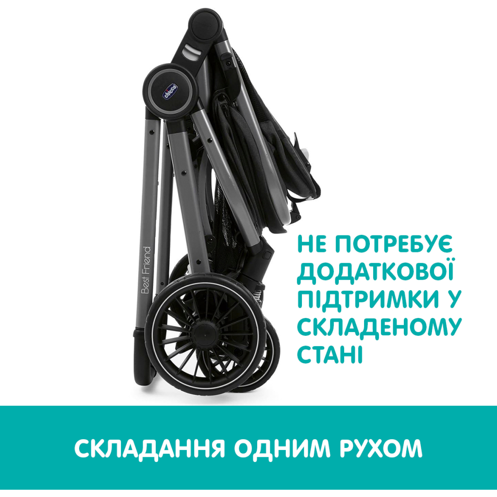 Коляска Chicco Best Friend Pro Stroller Чорна (79866.42) - зображення 8