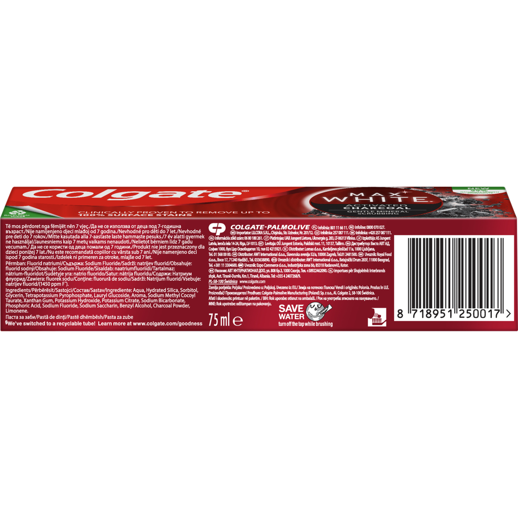 Зубна паста Colgate Max White Charcoal Optic White Відбілювальна з вугіллям 75 мл (8718951250017) - зображення 4