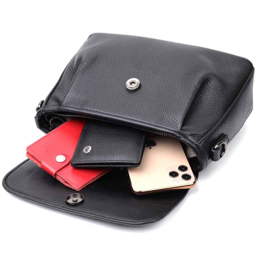 Сумка Vintage Жіноча з натуральної шкіри Чорна (22330) - зображення 7