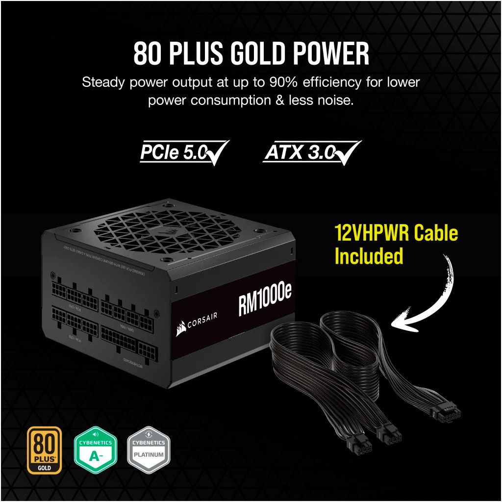 Блок живлення Corsair 1000W RM1000e (CP-9020264-EU) - зображення 10