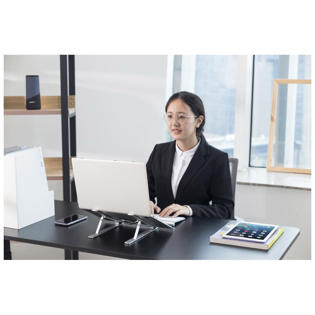 Підставка до ноутбука HiSmart LPS03-3, алюміній (HS082826) - зображення 12