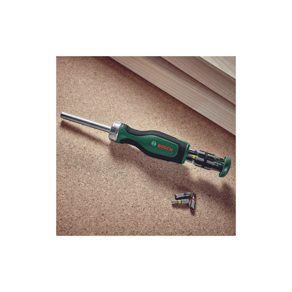 Набір викруток Bosch з тріскачкою, 12 насадок, руків''я PC+ABS+TPR , 207мм, сталь CrV (1.600.A03.2V0) - зображення 5