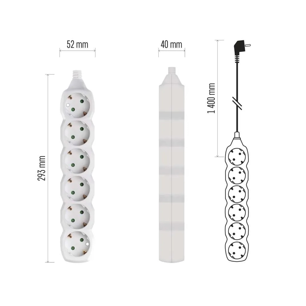 Мережевий подовжувач EMOS P0621 - зображення 4